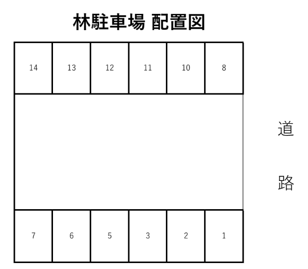 林駐車場の駐車配置図