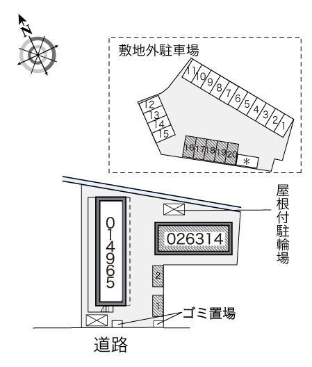 土井駅東Ⅱ(26314)　敷地外駐車場の駐車配置図