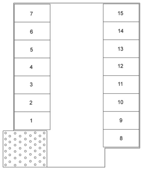 鳥井原パーキング２Fの駐車配置図