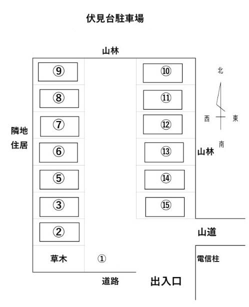 伏見台駐車場の駐車配置図