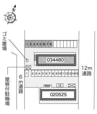 リブレ３(34480)の駐車配置図