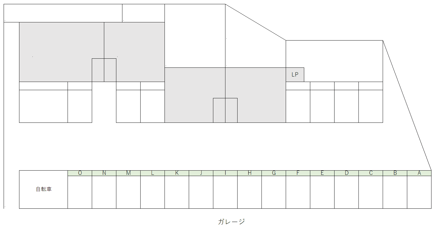 プレジール土井ガレージの駐車配置図