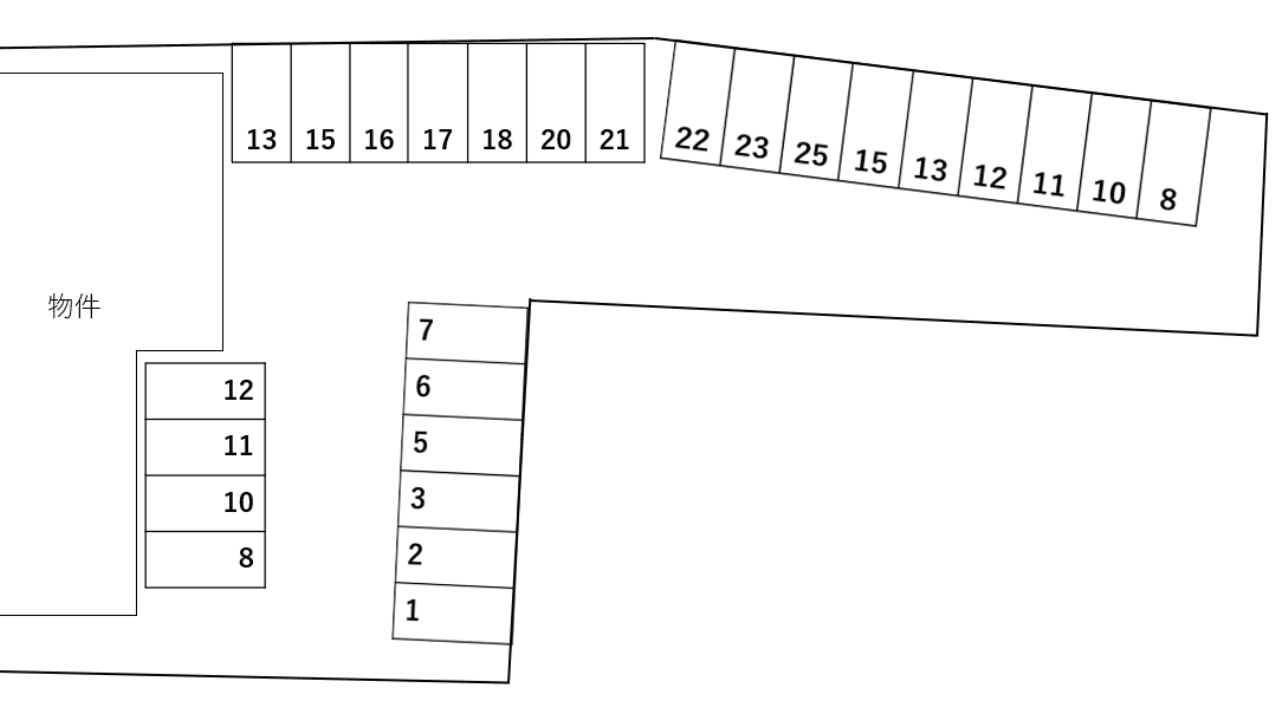 Ｅｖｅｒ　Ｇｒｅｅｎ　中里Ａ・Ｂ別駐車場の駐車配置図