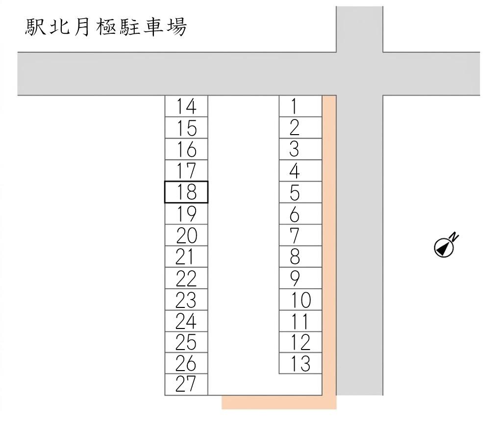 駅北月極駐車場の駐車配置図