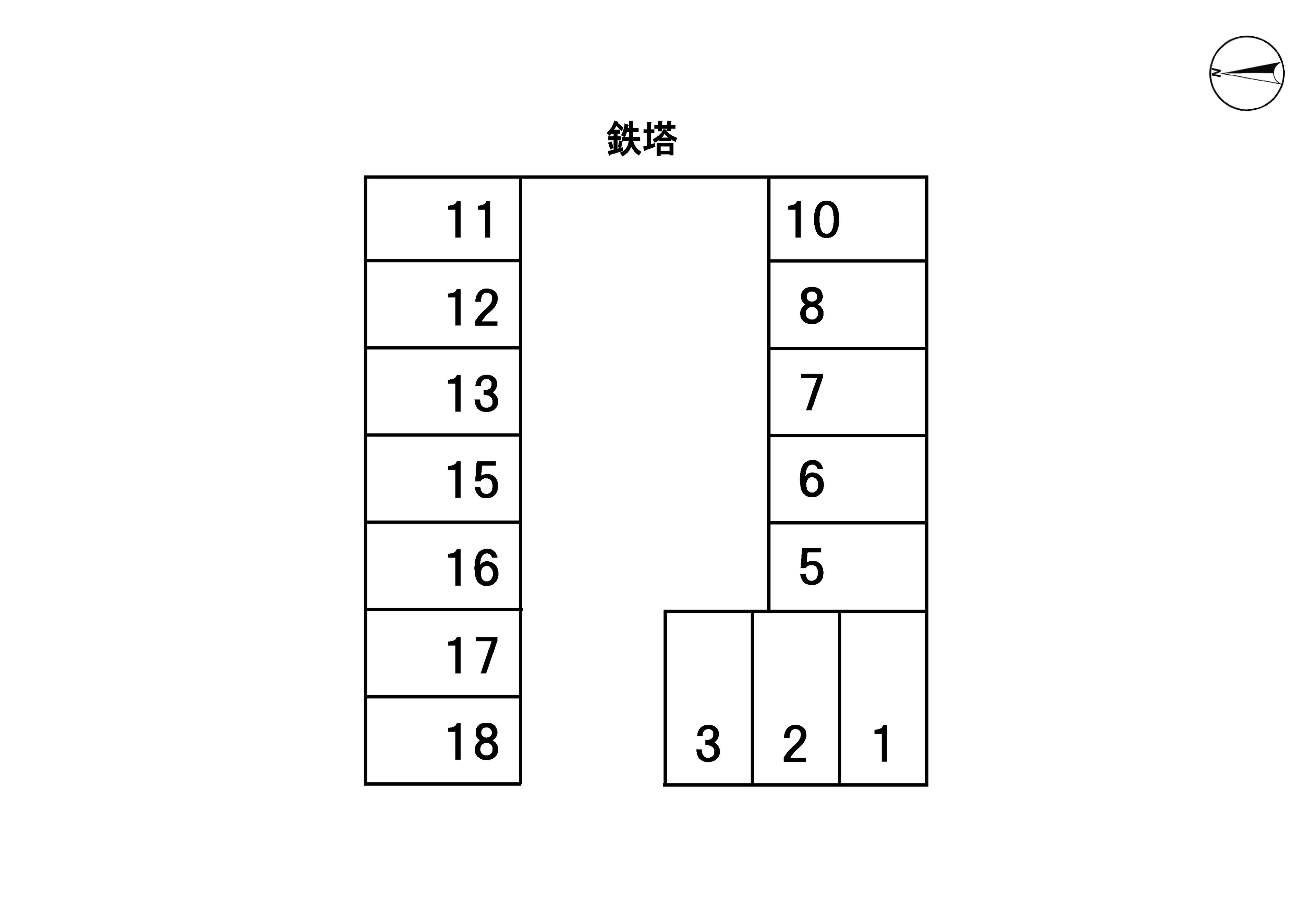 黒崎月極駐車場の駐車配置図
