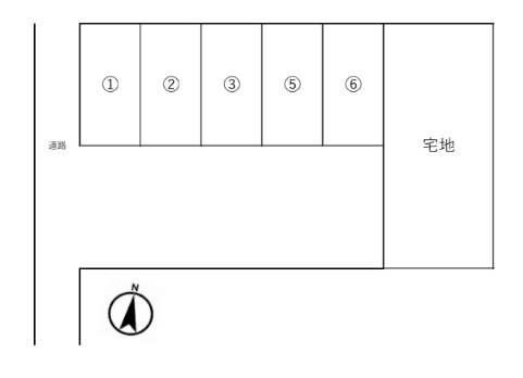 竹林ガレージの駐車配置図