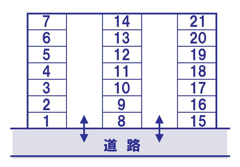 新涯町1-17駐車場の駐車配置図
