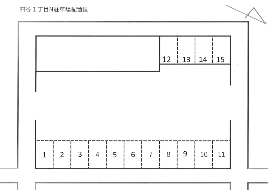 四谷1丁目N駐車場の駐車配置図