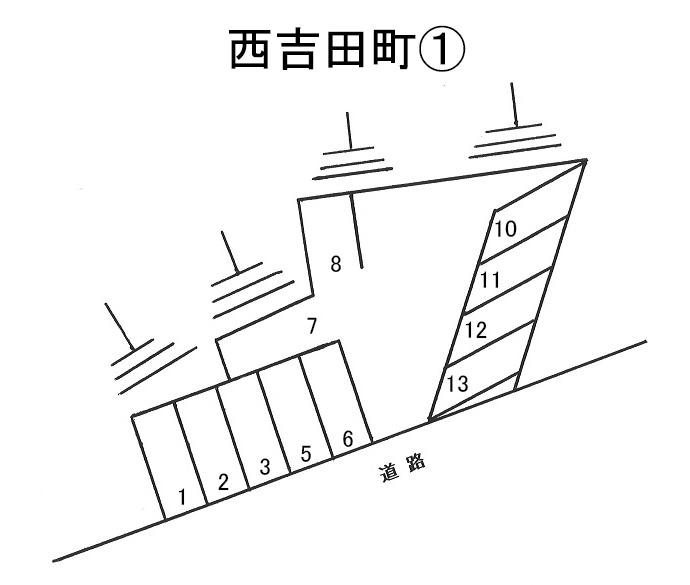 西吉田町①の駐車配置図