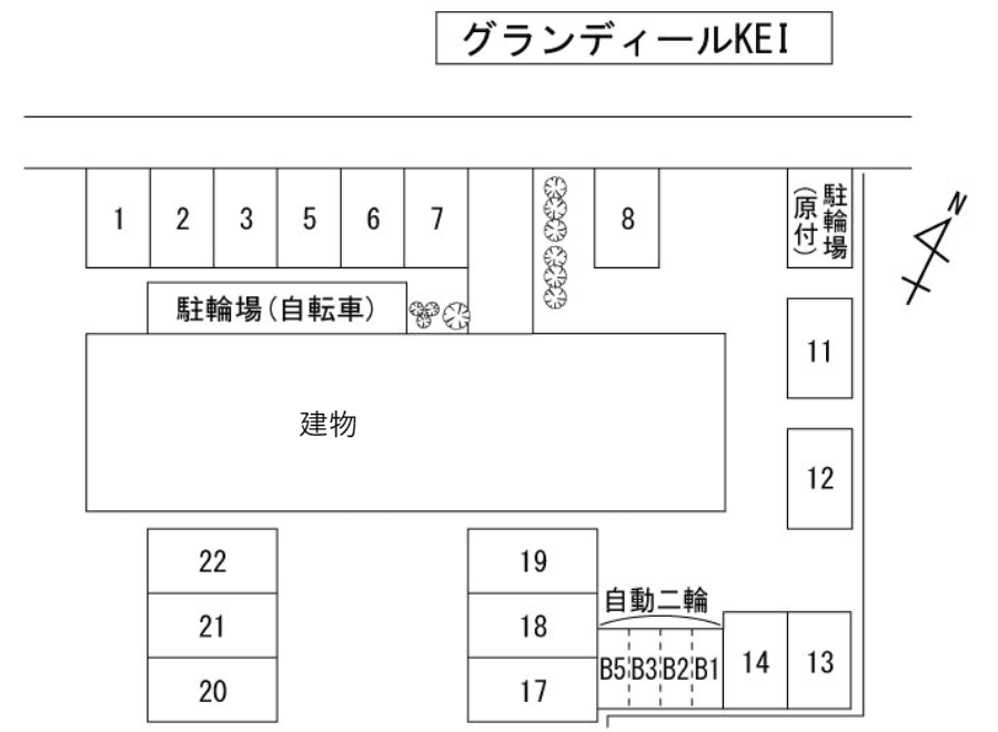 グランディールＫＥＩの駐車配置図