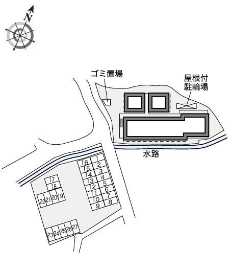 天神(30598)　敷地外駐車場の駐車配置図