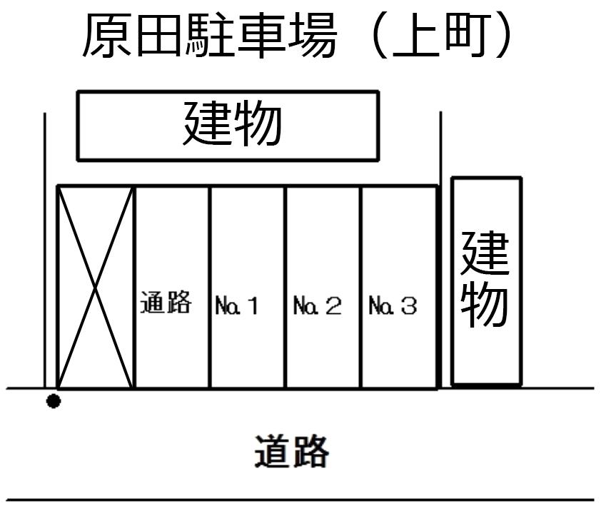 原田駐車場（上町）の駐車配置図
