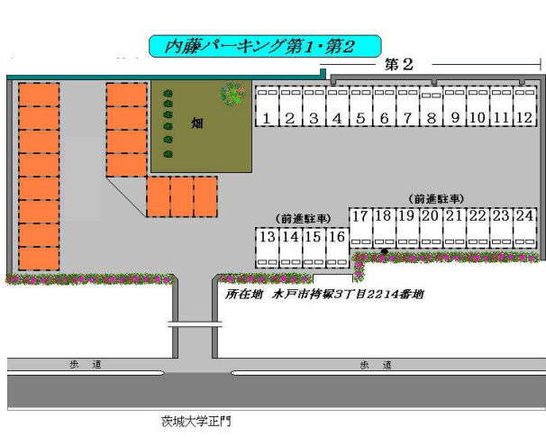 内藤パーキング　第１・第２の駐車配置図