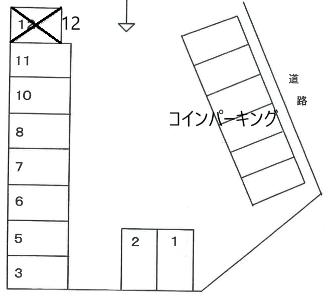 Ｔ・Ｔガレージの駐車配置図