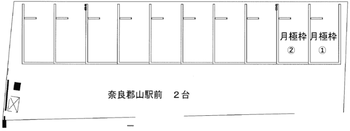 奈良郡山駅前の駐車配置図