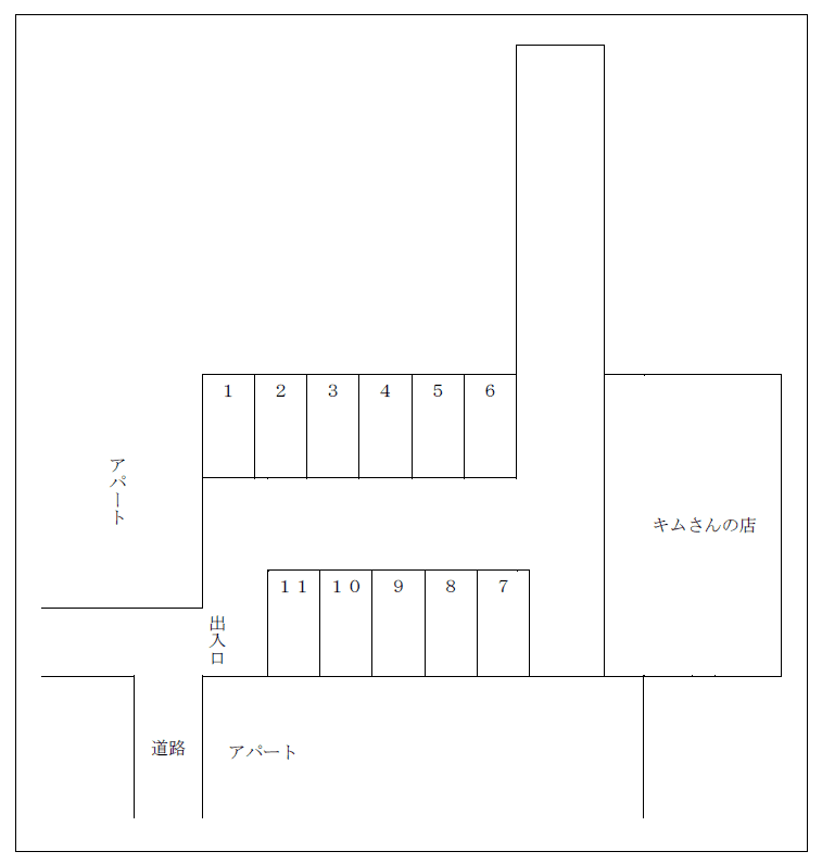 長沼駐車場の駐車配置図