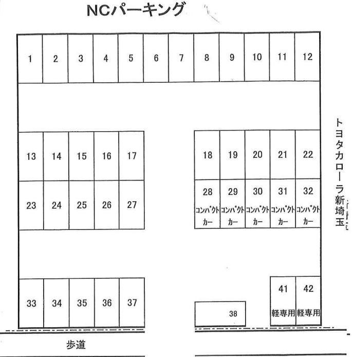 ＮＣパーキングの駐車配置図