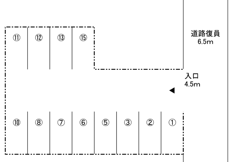 入場1-2801-2駐車場の駐車配置図