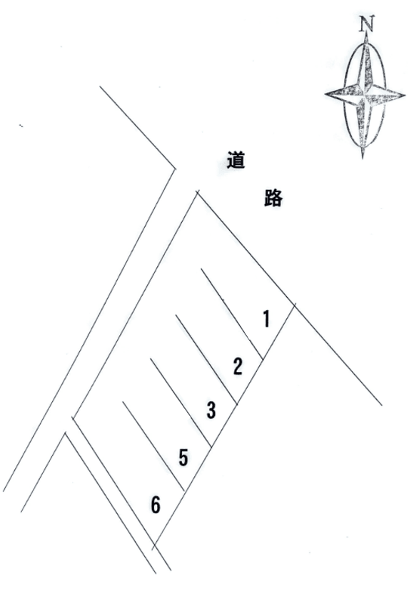 鵜飼西今宿山伏一５番４・５番８駐車場の駐車配置図