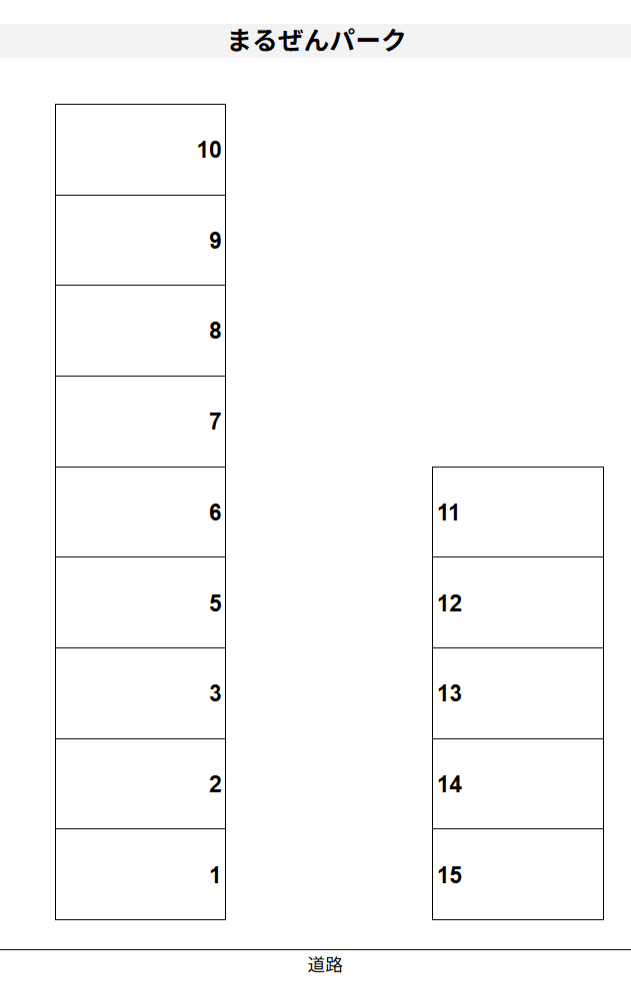 まるぜんパークの駐車配置図