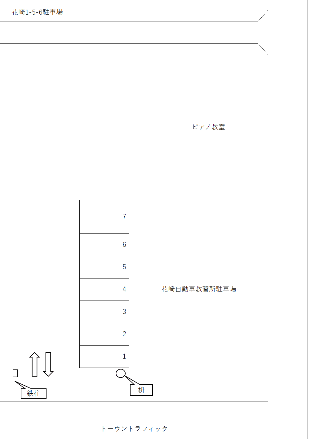 花崎1-5-6駐車場の駐車配置図