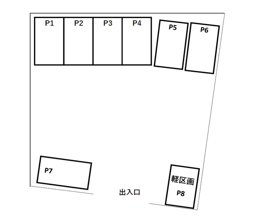 前田2丁目月極駐車場の駐車配置図