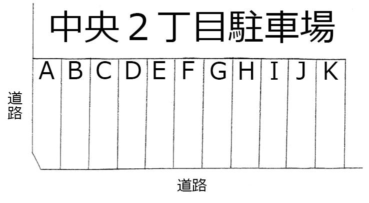 中央２丁目駐車場の駐車配置図