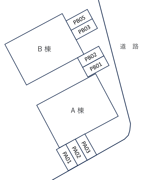 エバーコート東松戸ABの駐車配置図