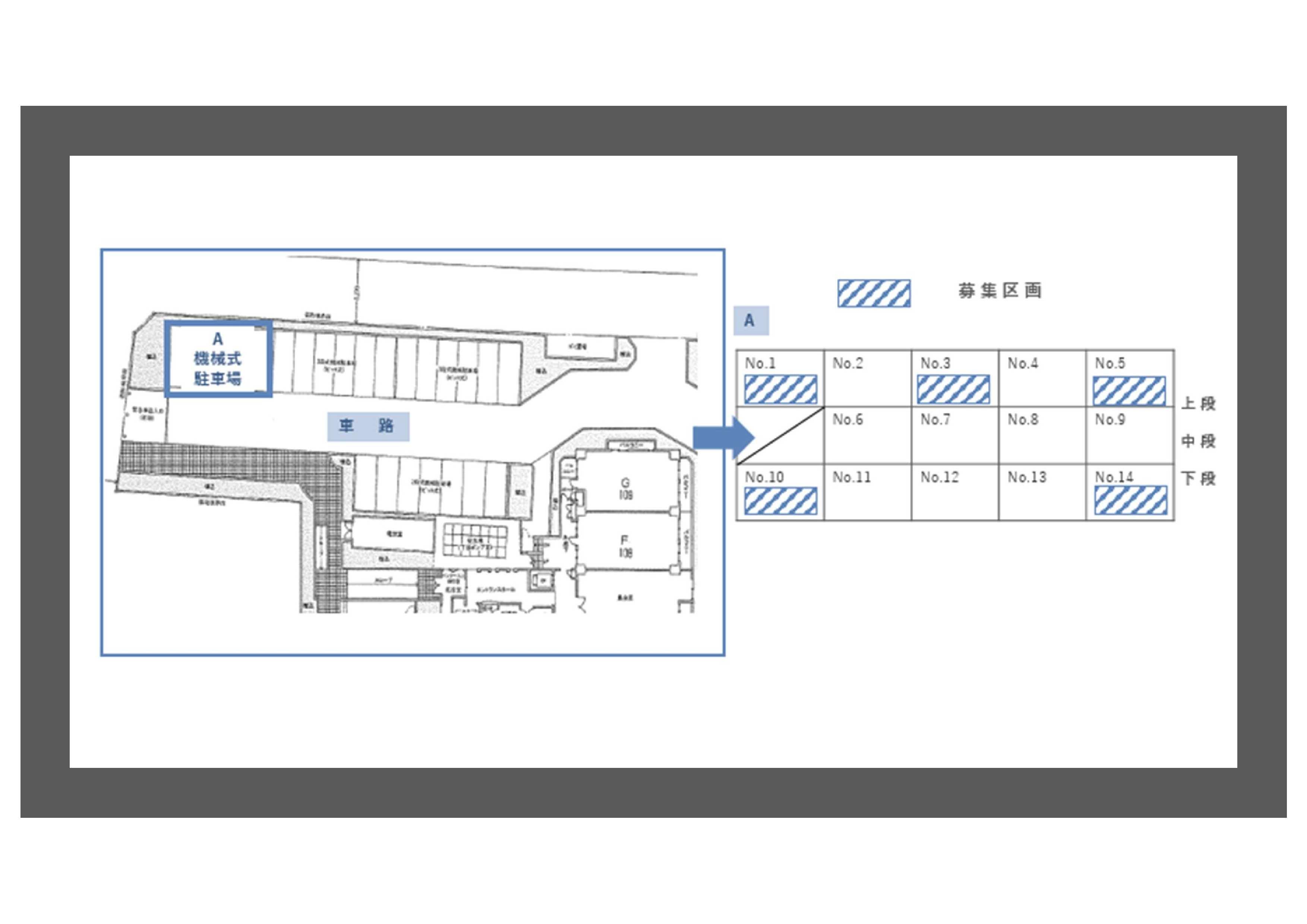 建石町３番駐車場の駐車配置図