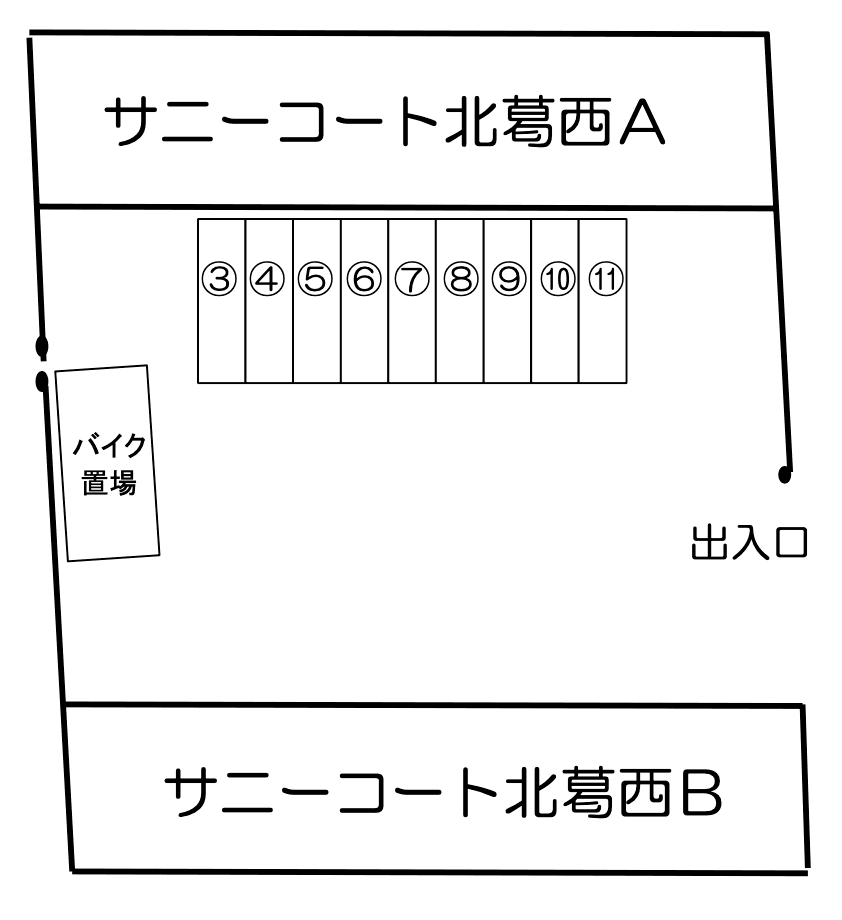 サニーコート駐車場の駐車配置図