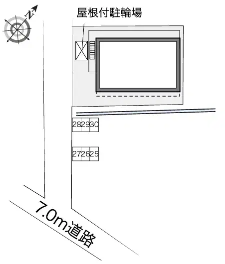 スカイコートⅡ(30273)　敷地外駐車場の駐車配置図