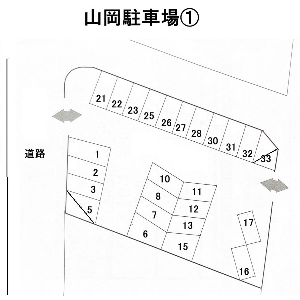 山岡駐車場①の駐車配置図