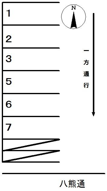 361篠原橋通駐車場の駐車配置図