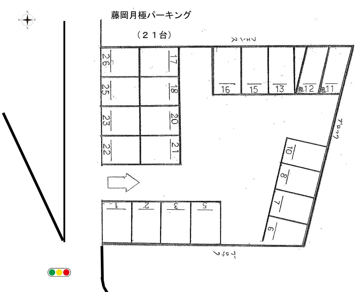 藤岡月極パーキングの駐車配置図