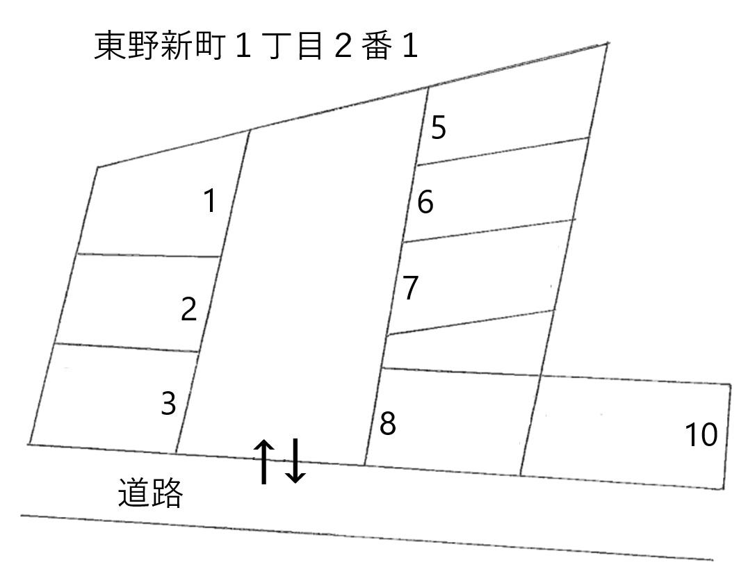 東野新町１丁目２番１の駐車配置図