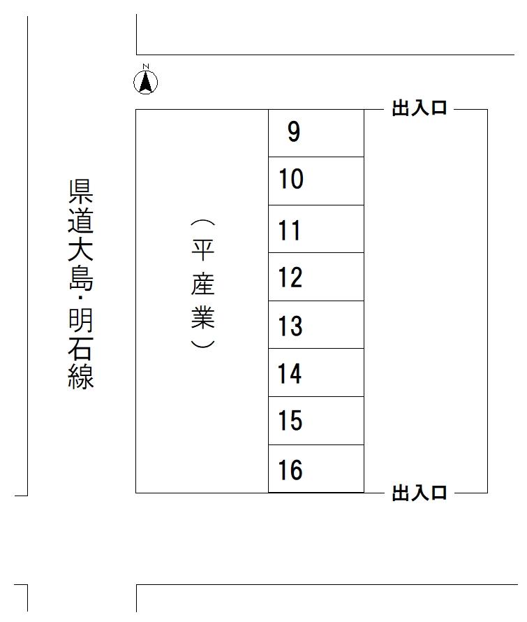 西真土パーキングの駐車配置図