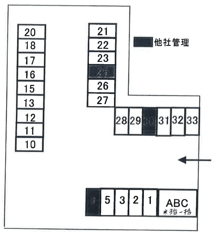 西友前Ｐの駐車配置図