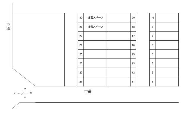 北町会田駐車場の駐車配置図