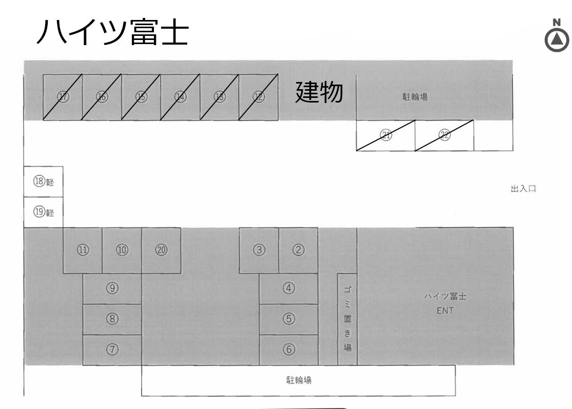ハイツ富士駐車場の駐車配置図