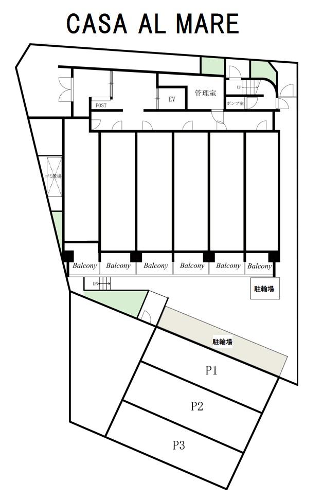 CASA AL MAREの駐車配置図