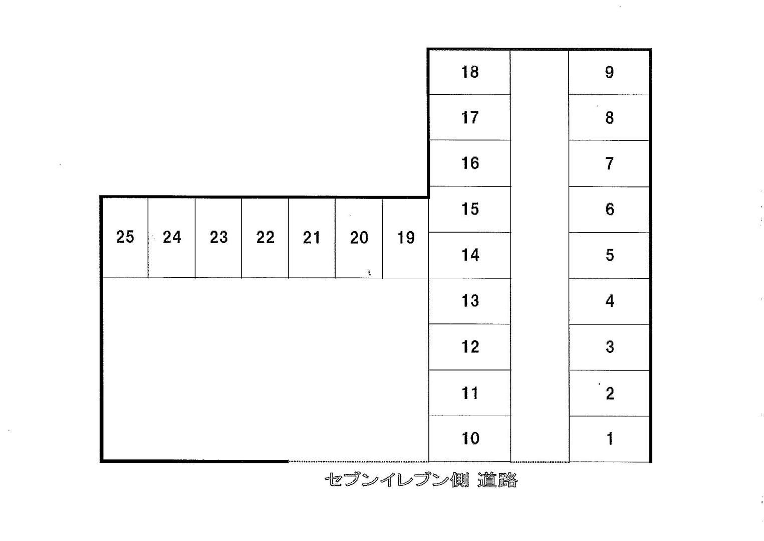 田村駐車場の駐車配置図
