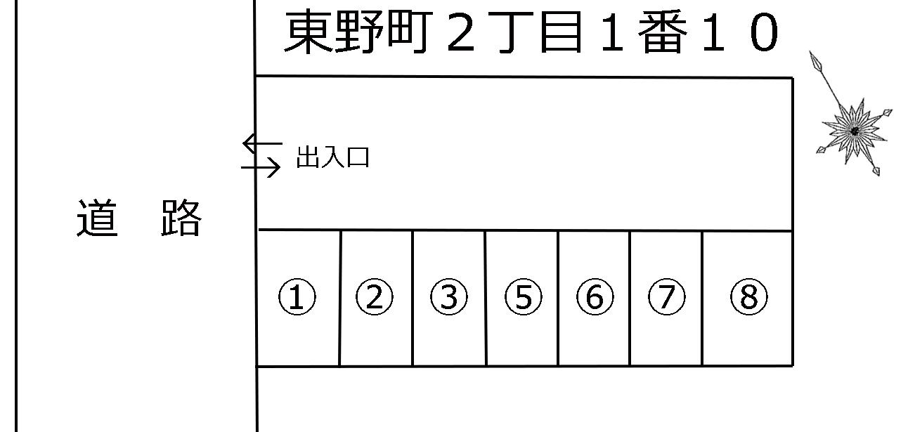 東野町２丁目１番１０の駐車配置図