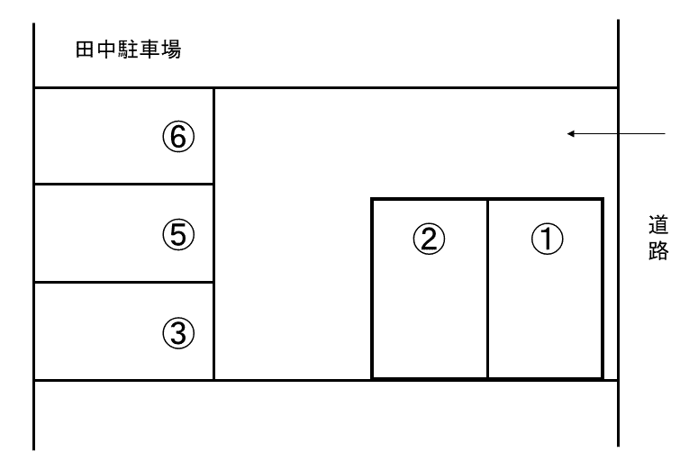 田中駐車場の駐車配置図
