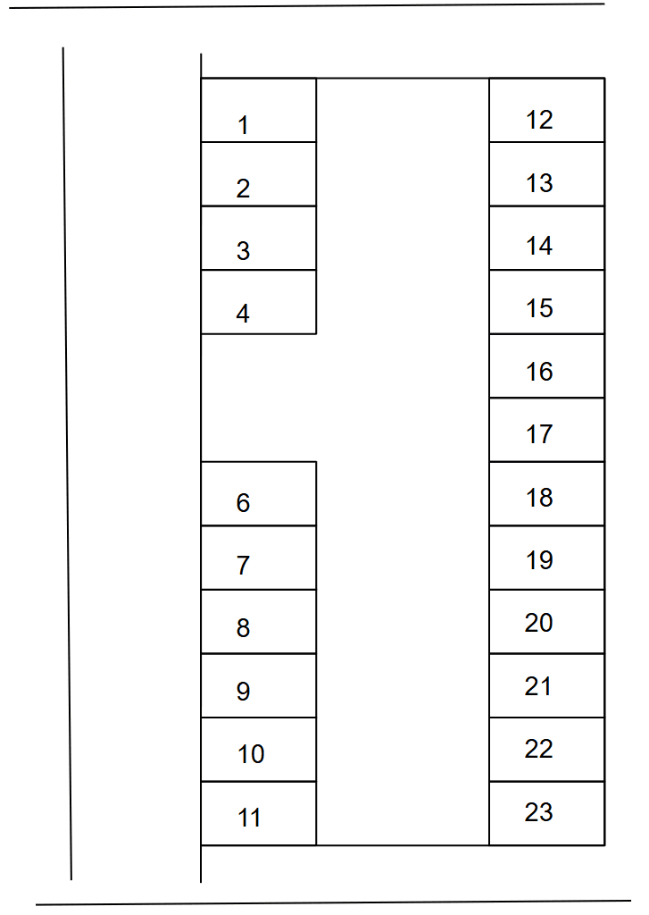 スマイルパーク102号の駐車配置図