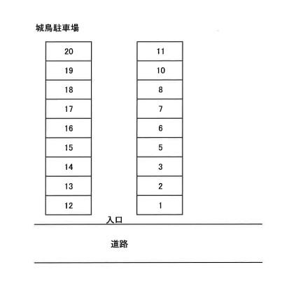 城鳥駐車場の駐車配置図