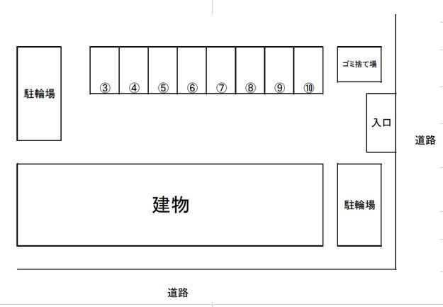 サンアベニュー椚田Ｃ駐車場の駐車配置図