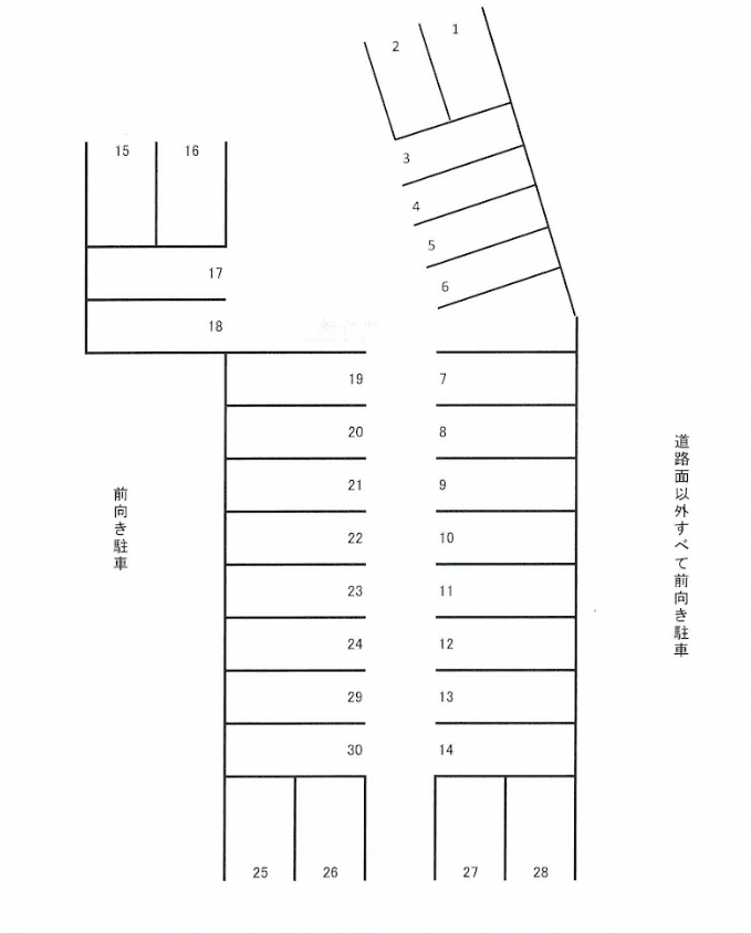 神の倉パーキングの駐車配置図