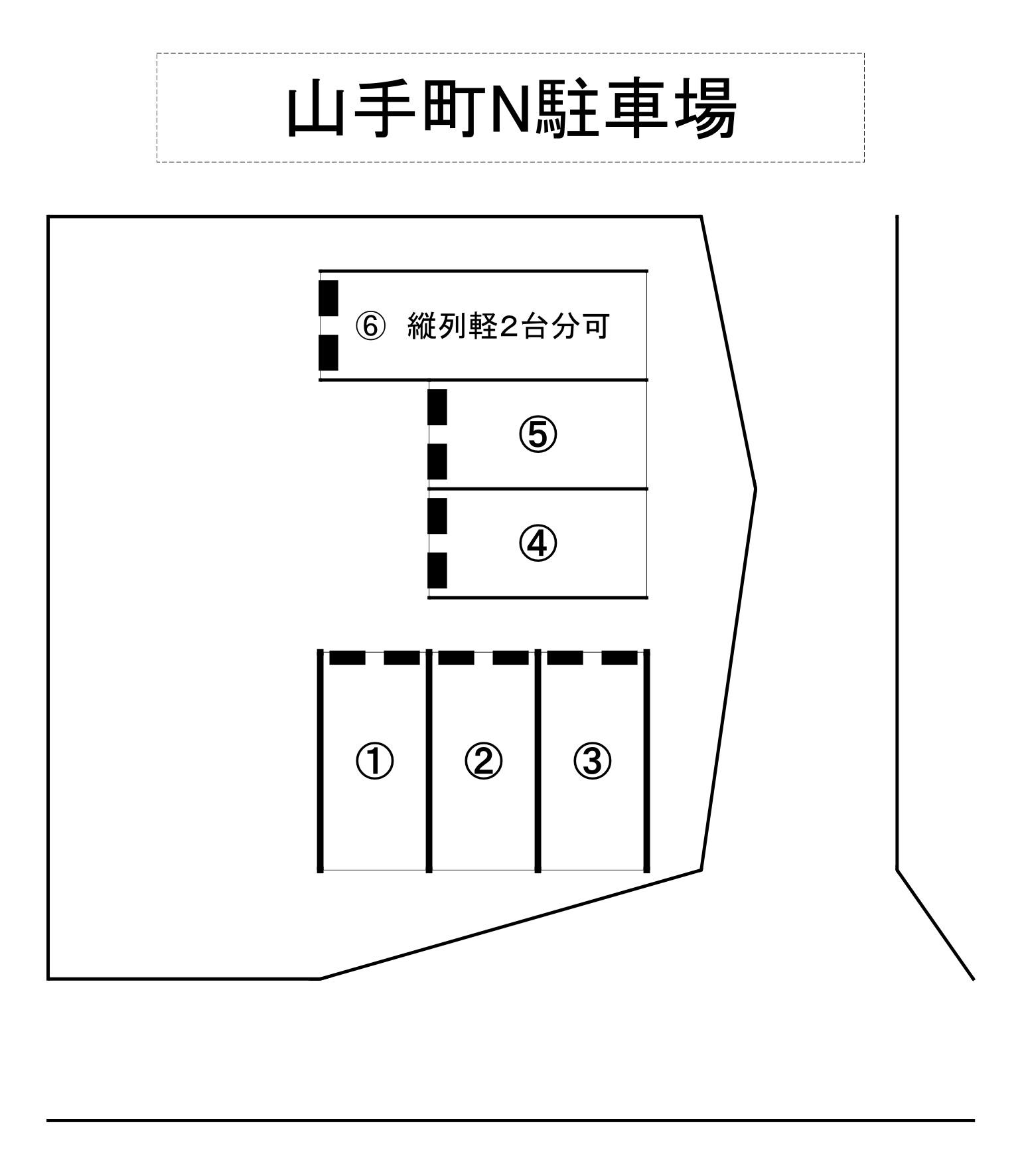 山手町N駐車場の駐車配置図