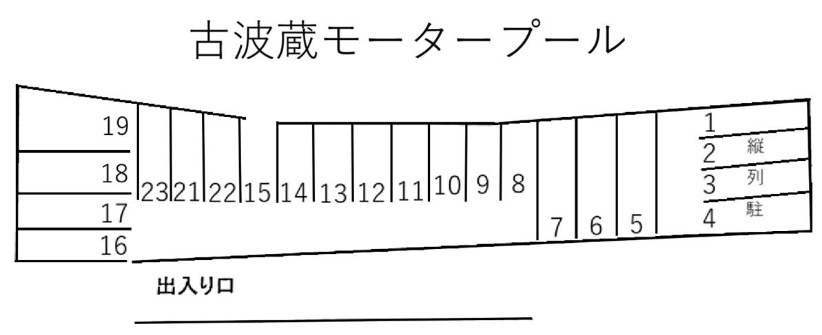 古波蔵モータープールの駐車配置図