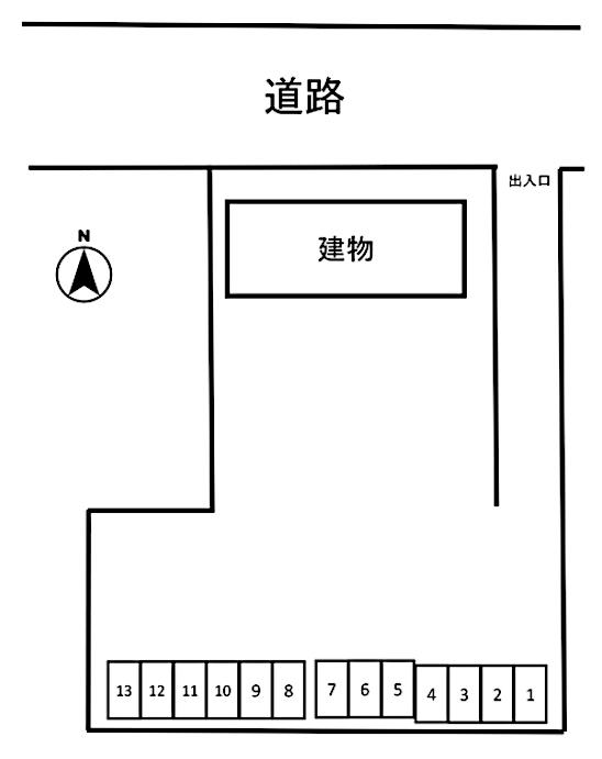 下高津大山月極駐車場の駐車配置図